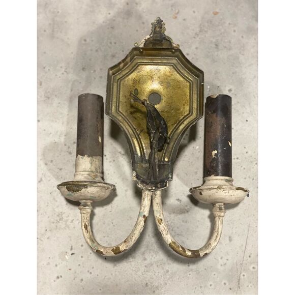 Antique Neoclassical Style Dual Arm Wall Sconce for repair - Picture 7 of 7